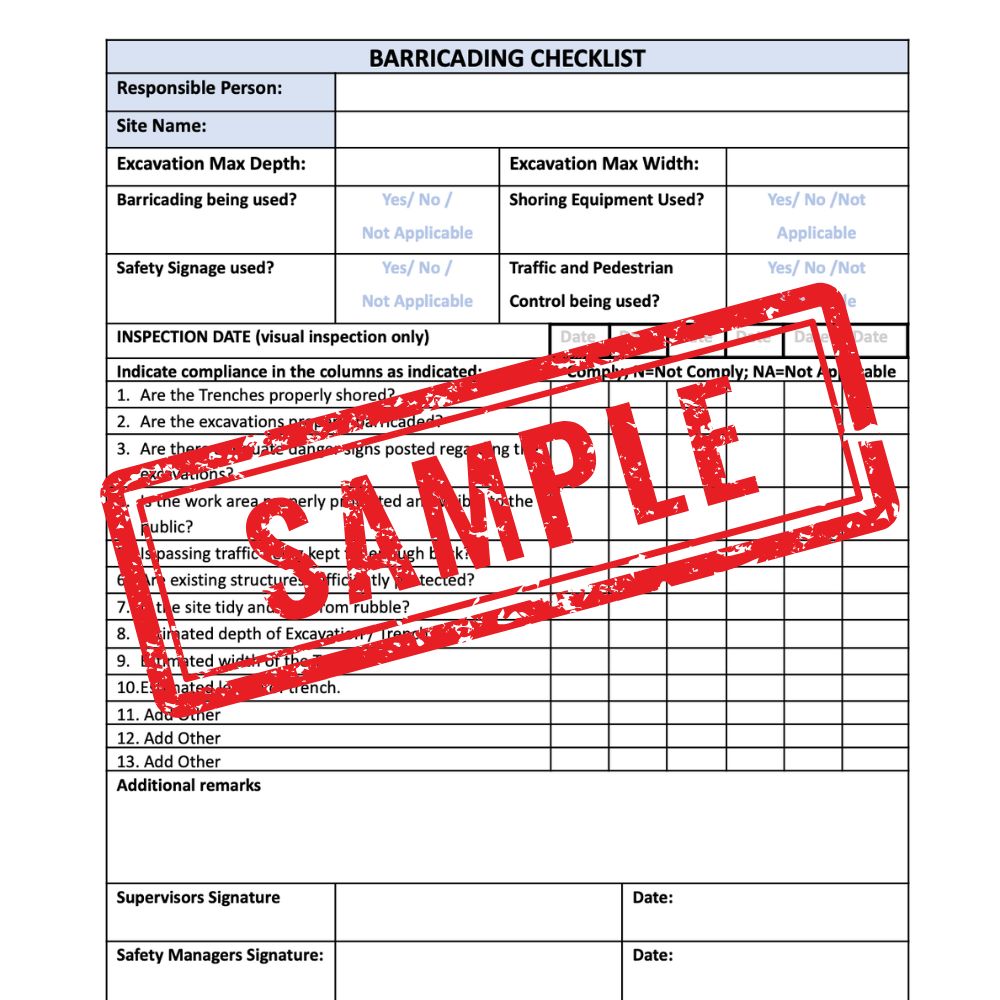 COMPLETE HEALTH AND SAFETY FILE TEMPLATE 2025